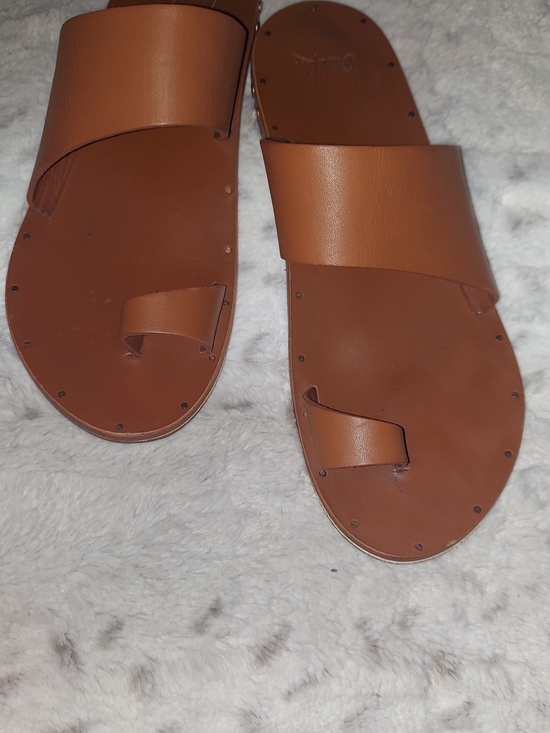beek Shoes - Beek Brown Leather Slide Sandals